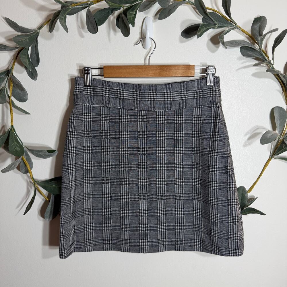 Maison Jules Black and White Plaid Skirt LAST CALL